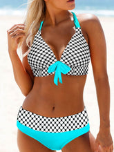 Badeanzüge Print Neckholder Bikini Zweiteiliger Badeanzug